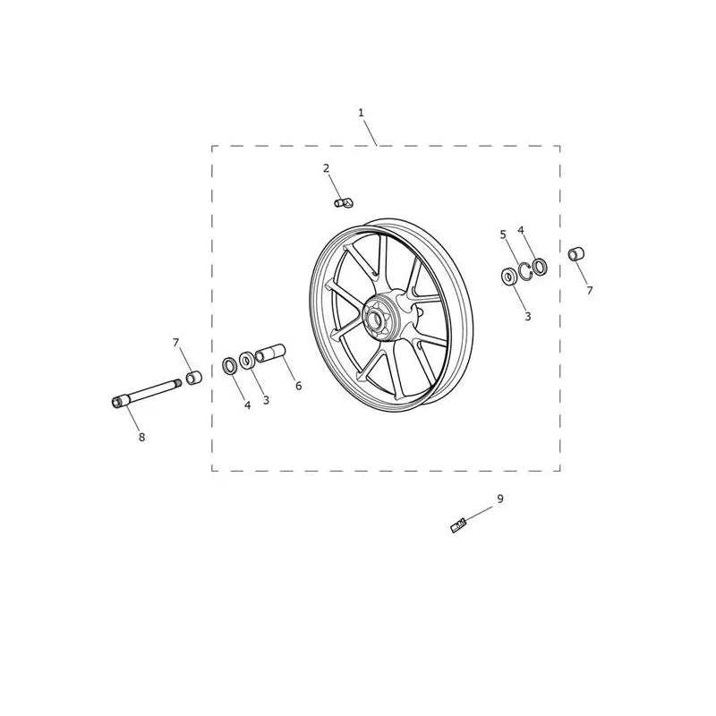 Roue Avant V1 Street Twin 900 VIN jusqu'au AB9714 Micro-Fiche