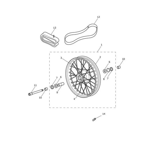 Roue Avant Bonneville T100 VIN jusqu'au AC5926 Micro-Fiche
