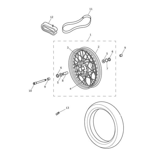 Roue Avant Bonneville Speedmaster (VIN jusqu'au AC1200) Micro-Fiche
