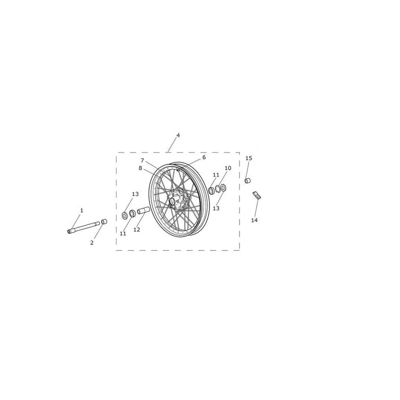 Roue Avant Tiger 1200XCx (VIN jusqu’au AV5526) Micro-Fiche