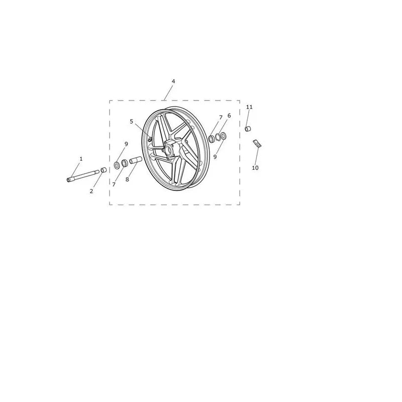 Roue Avant Tiger 1200XRx (VIN jusqu’au AV5526) Micro-Fiche