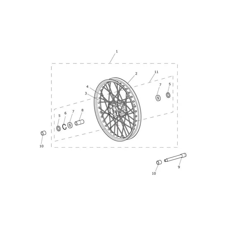 Roue Avant Tiger 800 XCx (VIN à partir de 855532) Micro-Fiche