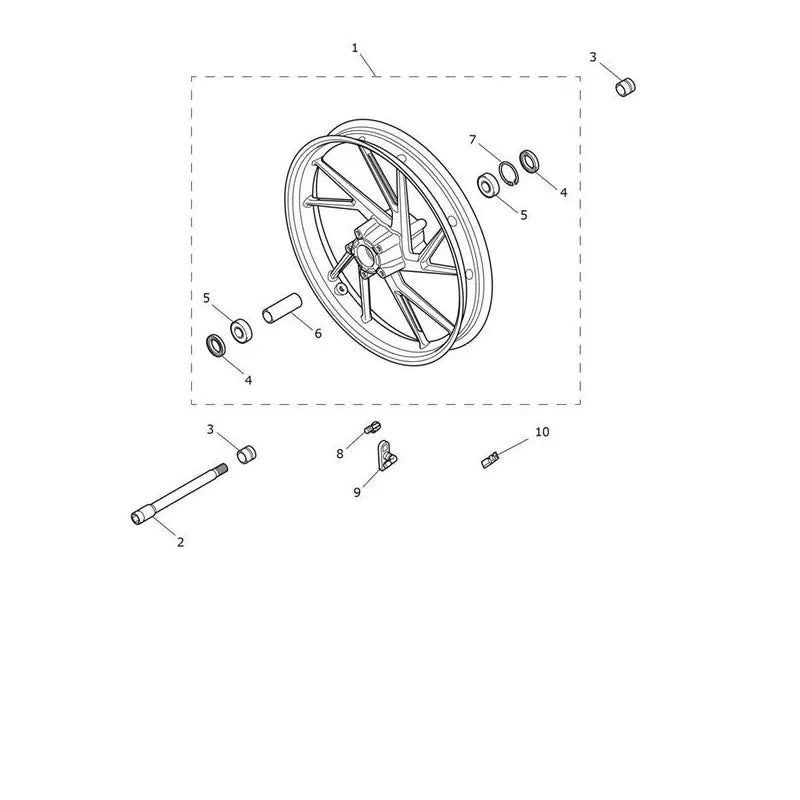 Roue Avant Tiger 900 GT Pro VIN jusqu'au BP5372 Micro-Fiche