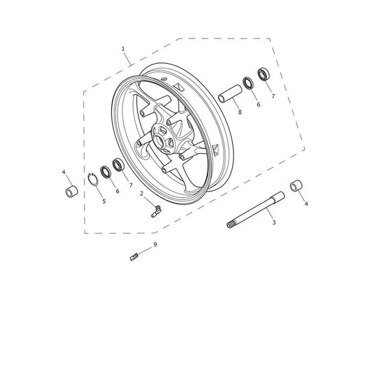 Roue Avant Trident 660 Vin jusqu'au CB1389 Micro-Fiche