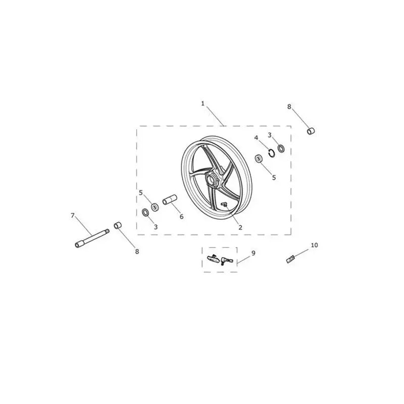 Roue Avant (VIN jusqu'au 602552) Speed Triple 1050 R VIN jusqu'au 735336 Micro-Fiche