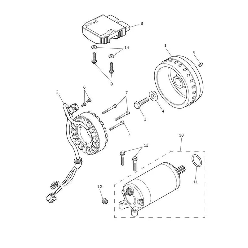Starter Alternateur Bonneville Bobber VIN AC1196 à CM2396 Micro-Fiche