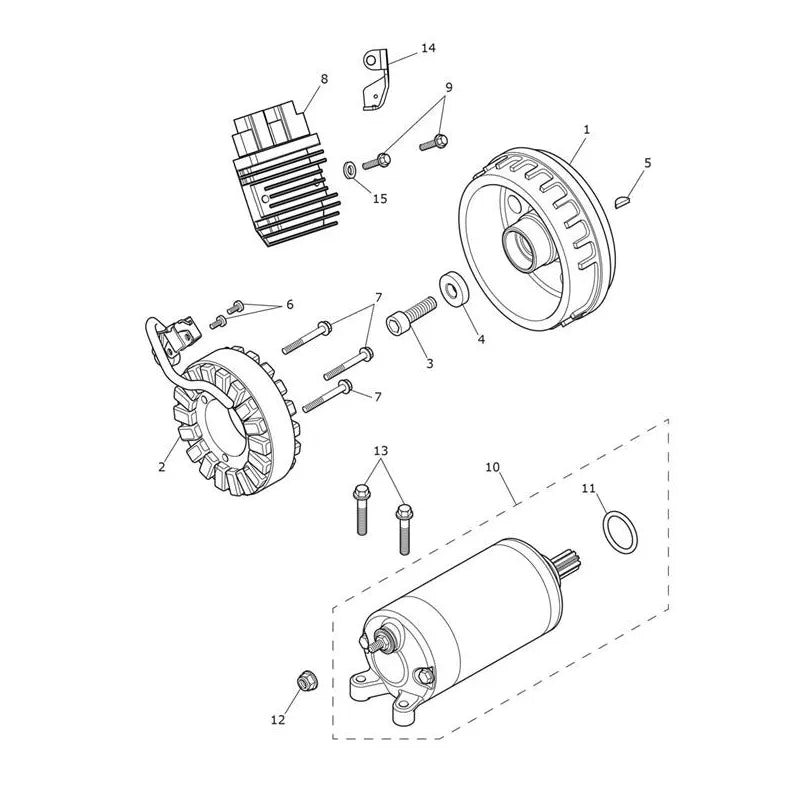 Starter Alternateur Bonneville T100 VIN jusqu'au AC5926 Micro-Fiche