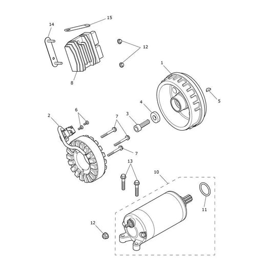 Starter Alternateur Scrambler 1200 XC VIN à partir de AE9098 Micro-Fiche