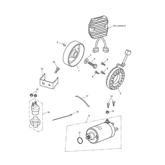 Starter Alternateur Speed Triple 1050 S VIN 735438 à 867684 Micro-Fiche
