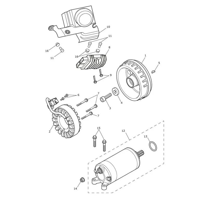 Starter Alternateur Speed Twin 1200 VIN à partir de CA0787 Micro-Fiche