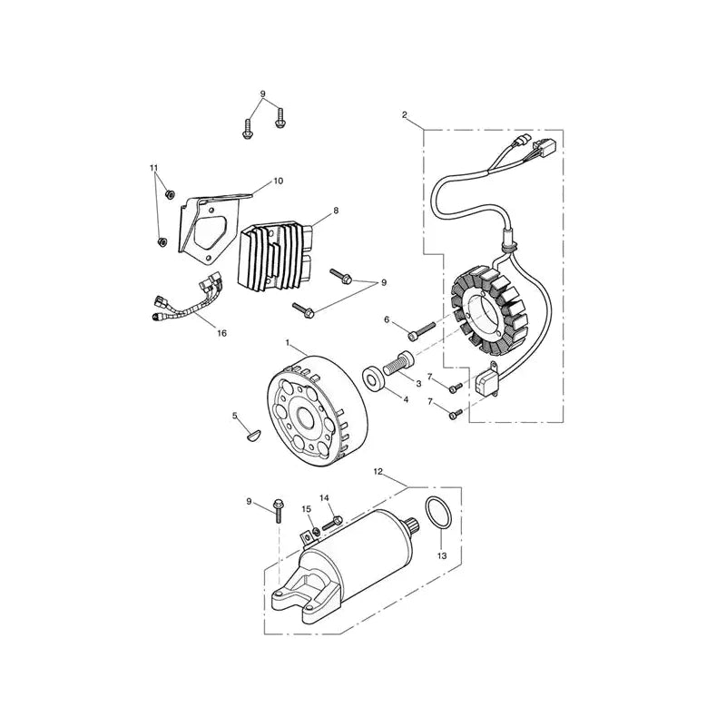 Starter Alternateur Street Triple 675R (VIN jusqu'au 560476)