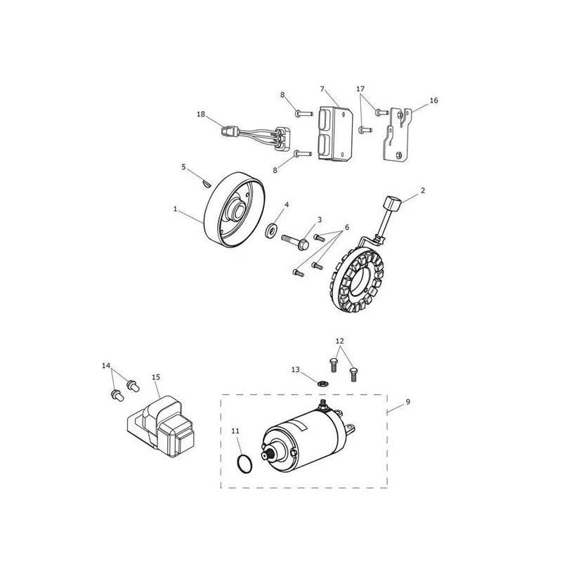 Starter Alternateur Tiger Sport 1050 VIN 570059 à 750469 Micro-Fiche