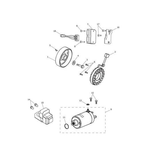 Starter Alternateur Tiger Sport 1050 VIN 570059 à 750469 Micro-Fiche