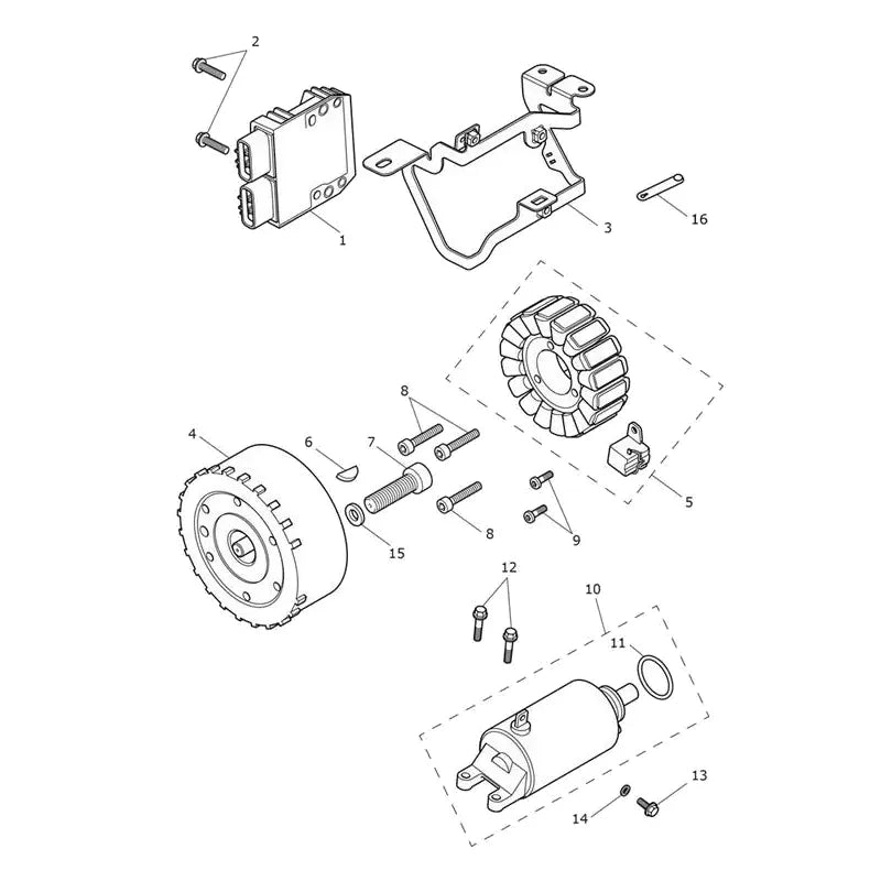 Starter Alternateur Tiger Sport 660 VIN jusqu'au CB9285 Micro-Fiche