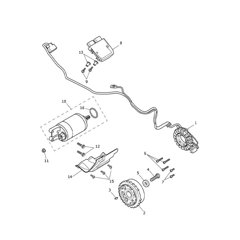 Starter Alternateur Tiger 1200 GT Pro (VIN à partir de AV5527)
