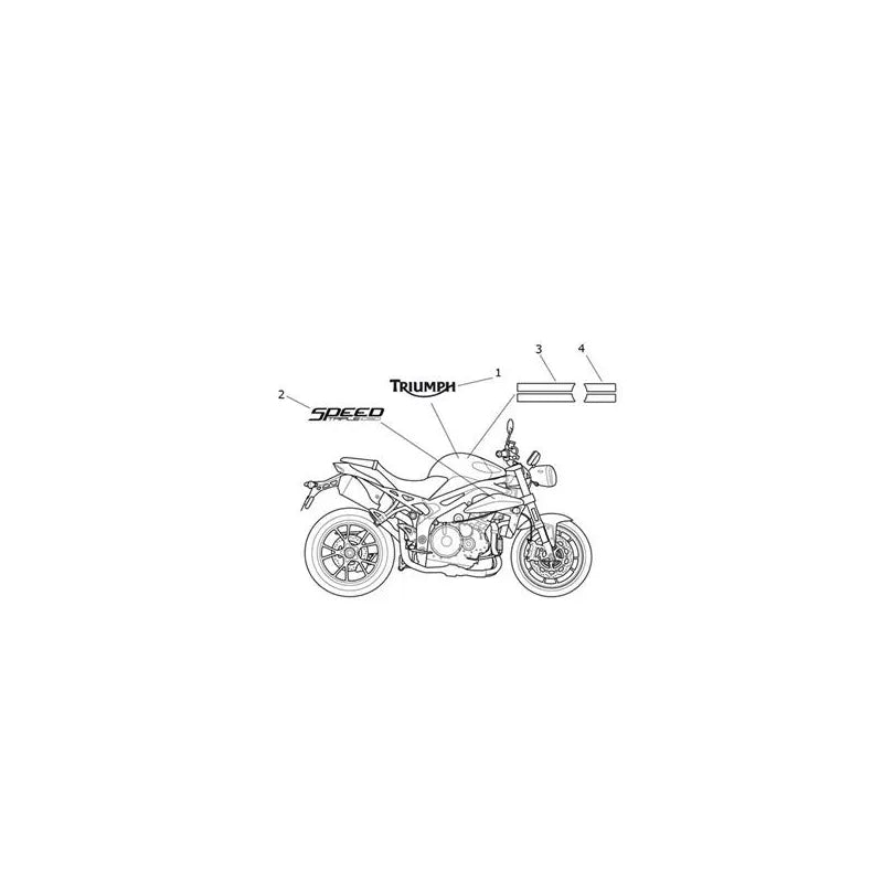 Stickers ABS Edition Speed Triple 1050 VIN 461332 à 735437 Micro-Fiche