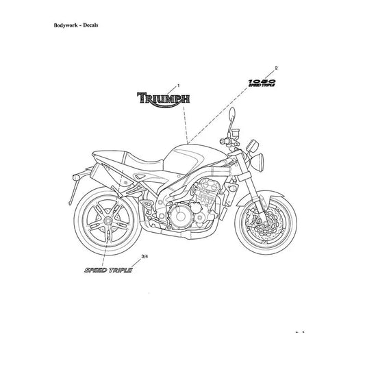 Stickers (VIN jusqu'au 333178) Speed Triple 1050 Micro-Fiche