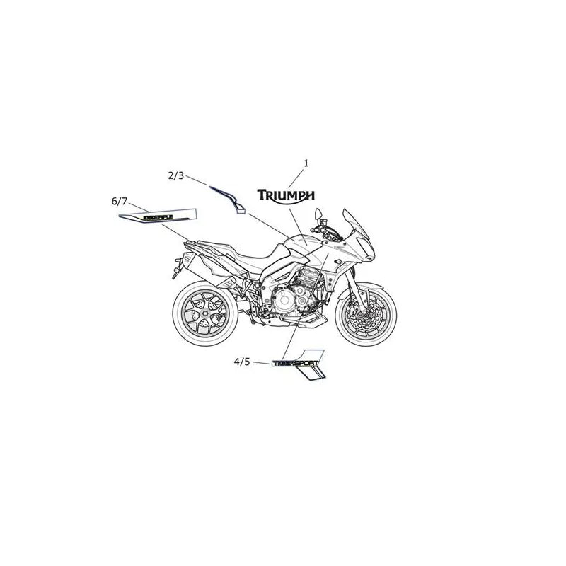 Stickers (VIN jusqu'au 657552) Tiger Sport 1050 VIN 570059 à 750469 Micro-Fiche