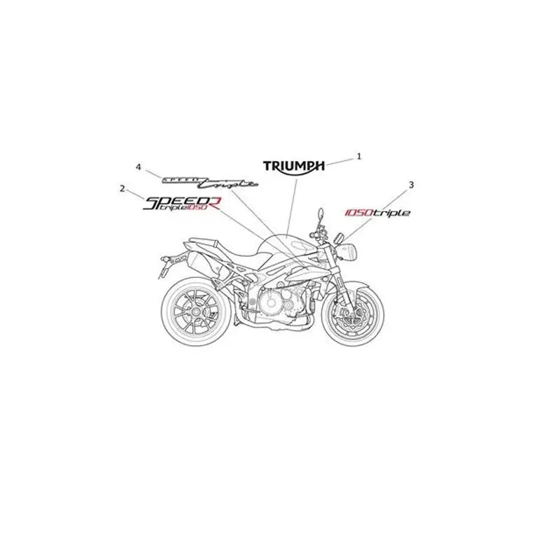 Stickers (VIN à partir de 657553) Speed Triple 1050 R VIN jusqu'au 735336 Micro-Fiche