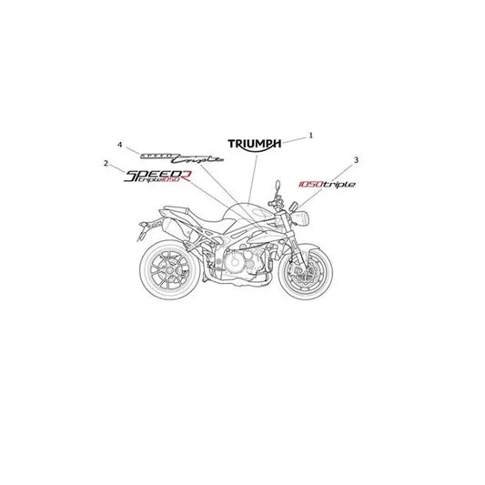 Stickers (VIN à partir de 657553) Speed Triple 1050 R VIN jusqu'au 735336 Micro-Fiche