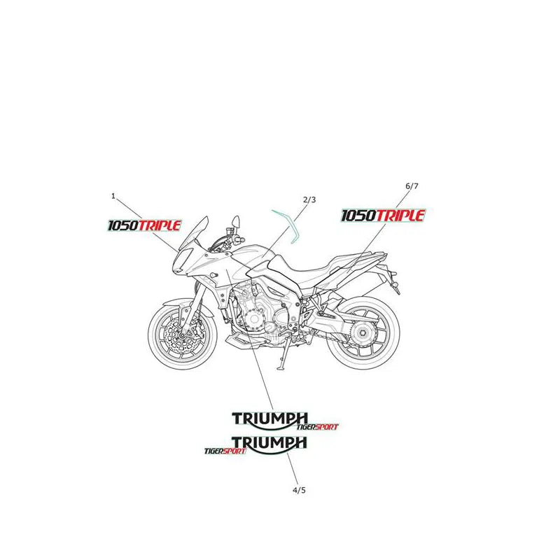 Stickers (VIN à partir de 657553) Tiger Sport 1050 VIN 570059 à 750469 Micro-Fiche