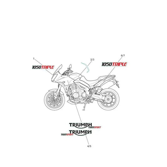 Stickers (VIN à partir de 657553) Tiger Sport 1050 VIN 570059 à 750469 Micro-Fiche