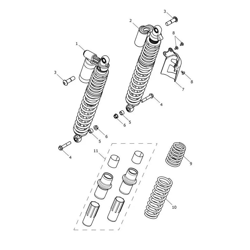 Suspension Arrière Scrambler 1200 XE VIN BP0885 à CL1736 Micro-Fiche