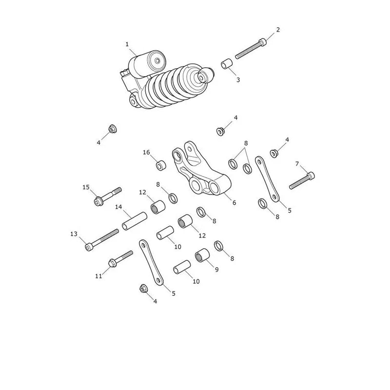 Suspension Arrière Speed Triple 1200 RS VIN jusqu'au CD3147 Micro-Fiche