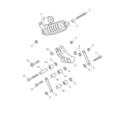 Suspension Arrière Speed Triple 1200 RS VIN jusqu'au CD3147 Micro-Fiche