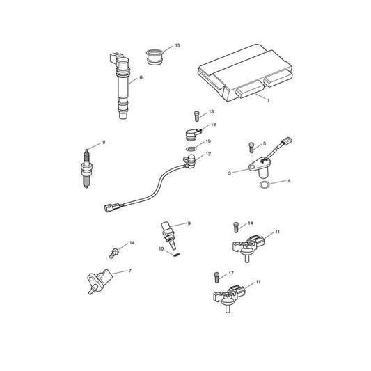 Système de Gestion Moteur Speed Triple 1050 VIN 461332 à 735437 Micro-Fiche