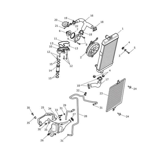 Système de Refroidissement Bonneville T100 VIN jusqu'au AC5926 Micro-Fiche