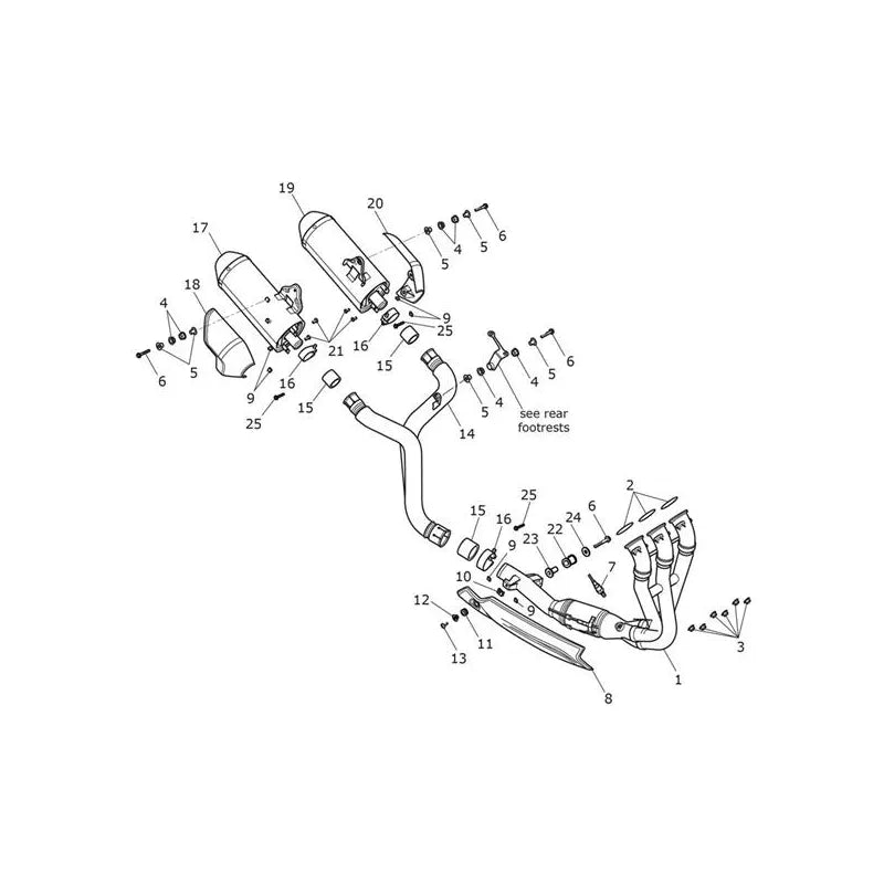 Système d'Échappement Speed Triple 1050 S VIN 735438 à 867684 Micro-Fiche