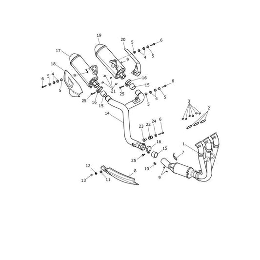 Système d'Échappement Speed Triple 1050 S (VIN à partir de 867685) Micro-Fiche