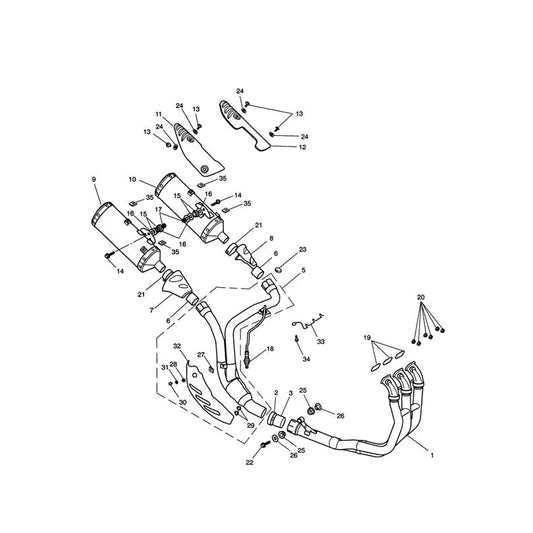 Système d'Échappement (VIN 281466 à 333178) Speed Triple 1050 Micro-Fiche