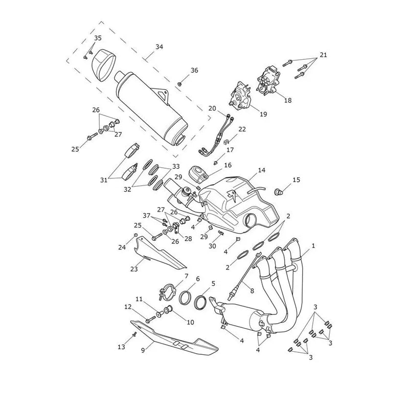 Système d'Échappement Speed Triple 1200 RS VIN jusqu'au CD3147 Micro-Fiche