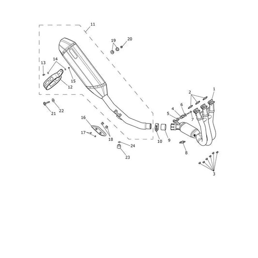 Système d'Échappement Tiger 1200XRT (VIN jusqu’au AV5526) Micro-Fiche