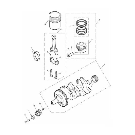 Vilebrequin, Pistons, Chemises, Bielles