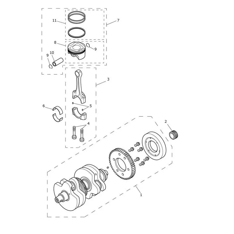 Vilebrequin, Pistons, Chemises, Bielles Bonneville T120 Black VIN jusqu'au AD0138 Micro-Fiche