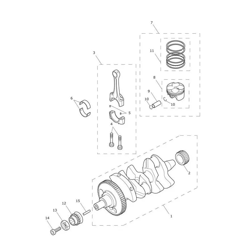 Vilebrequin, Pistons, Chemises, Bielles Daytona 675R VIN à partir de 564948 Micro-Fiche