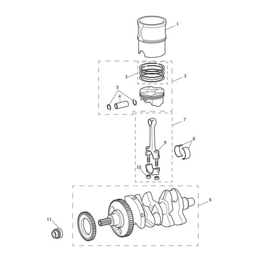 Vilebrequin, Pistons, Chemises, Bielles Speed Triple 1050 S VIN 735438 à 867684 Micro-Fiche