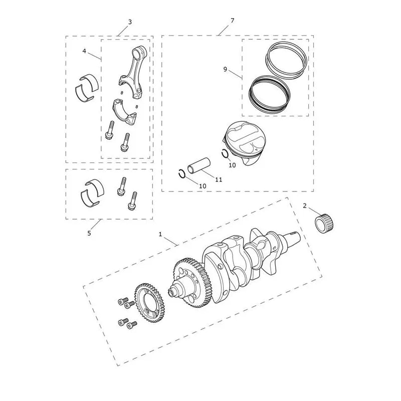 Vilebrequin, Pistons, Chemises, Bielles Speed Triple 1200 RS VIN jusqu'au CD3147 Micro-Fiche