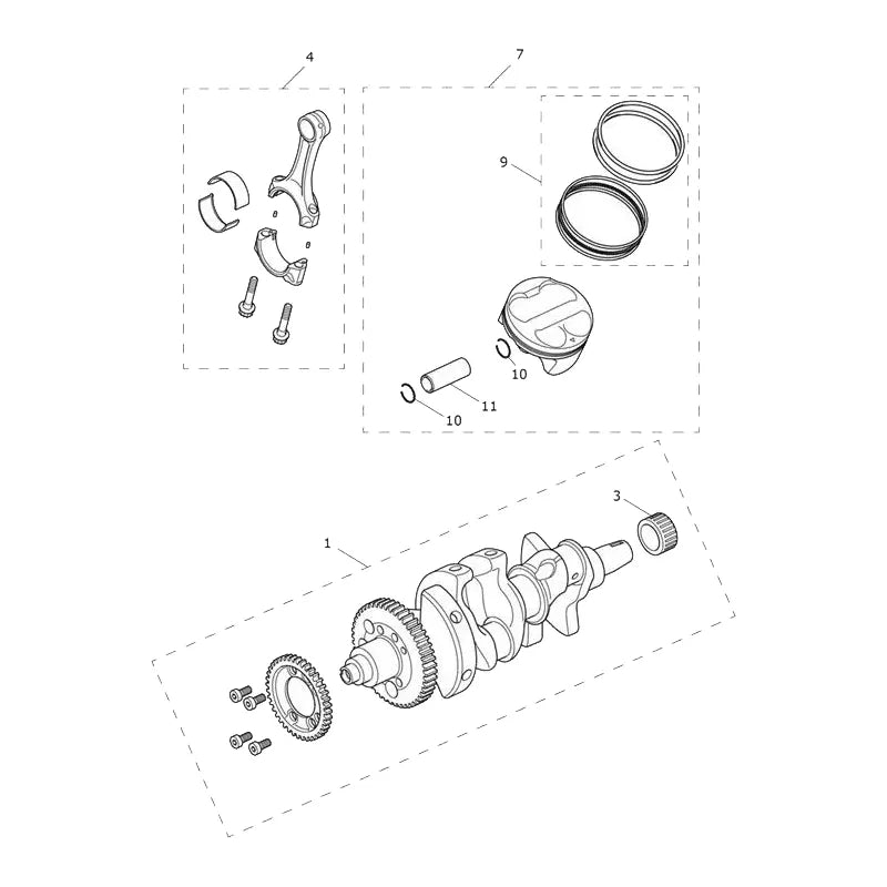 Vilebrequin, Pistons, Chemises, Bielles Speed Triple 1200 RS VIN à partir de CD3148 Micro-Fiche