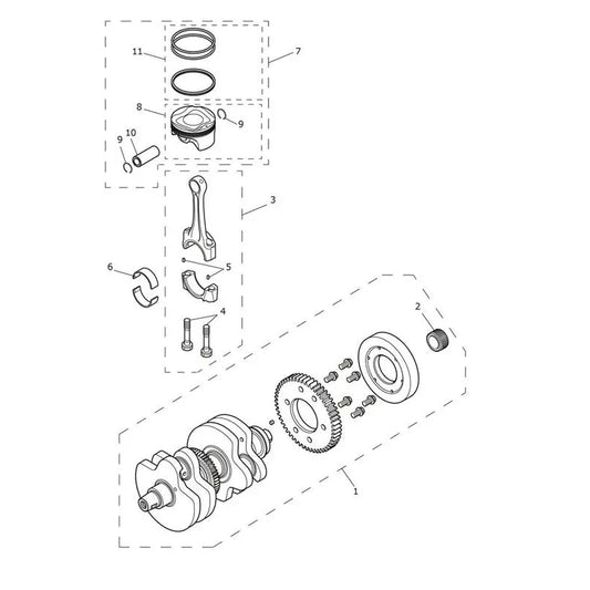 Vilebrequin, Pistons, Chemises, Bielles Bonneville Speedmaster VIN à partir de CM2412 Micro-Fiche