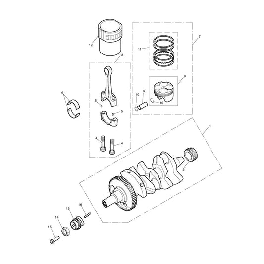 Vilebrequin, Pistons, Chemises, Bielles Street Triple 675R (VIN 560477 à 806645)