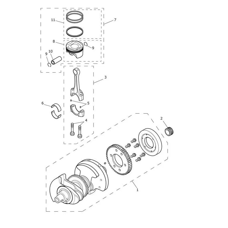Vilebrequin, Pistons, Chemises, Bielles Street Twin 900 VIN à partir de AB9715 Micro-Fiche