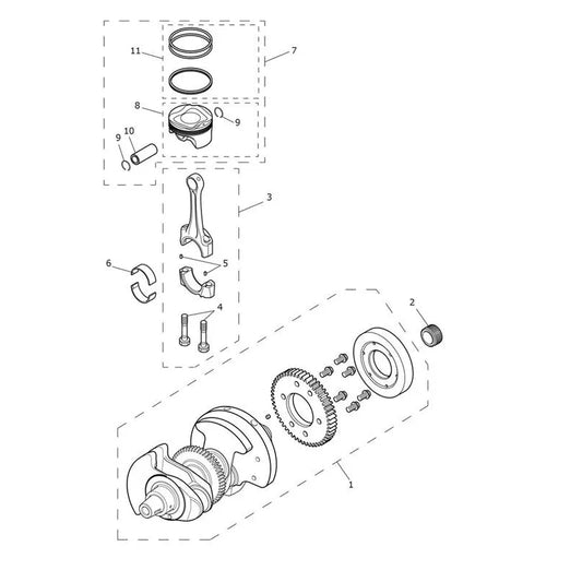Vilebrequin, Pistons, Chemises, Bielles Street Twin 900 VIN à partir de AB9715 Micro-Fiche