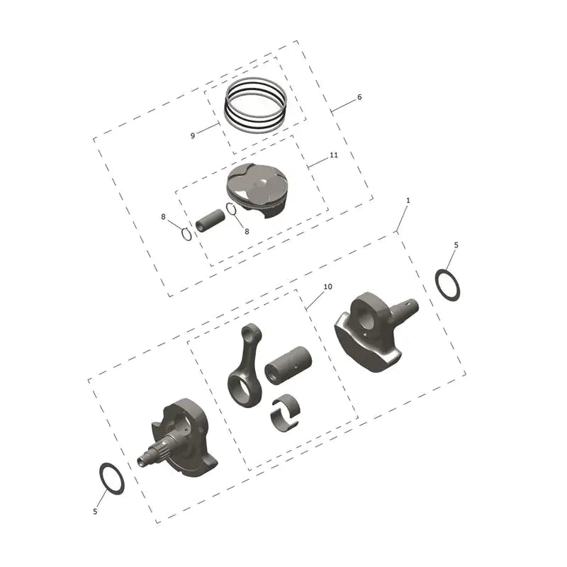 Vilebrequin, Pistons, Chemises, Bielles TF 250-C Micro-Fiche