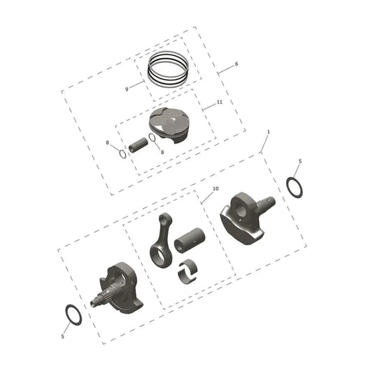 Vilebrequin, Pistons, Chemises, Bielles TF 250-C Micro-Fiche