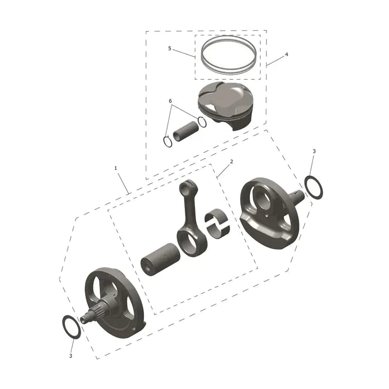 Vilebrequin, Pistons, Chemises, Bielles TF 450-E Micro-Fiche