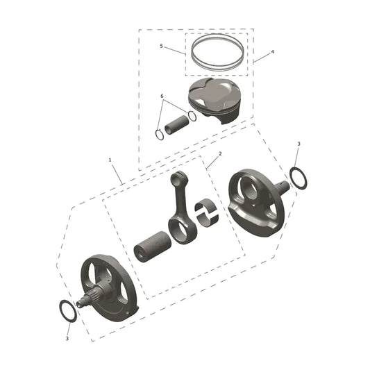 Vilebrequin, Pistons, Chemises, Bielles TF 450-E Micro-Fiche